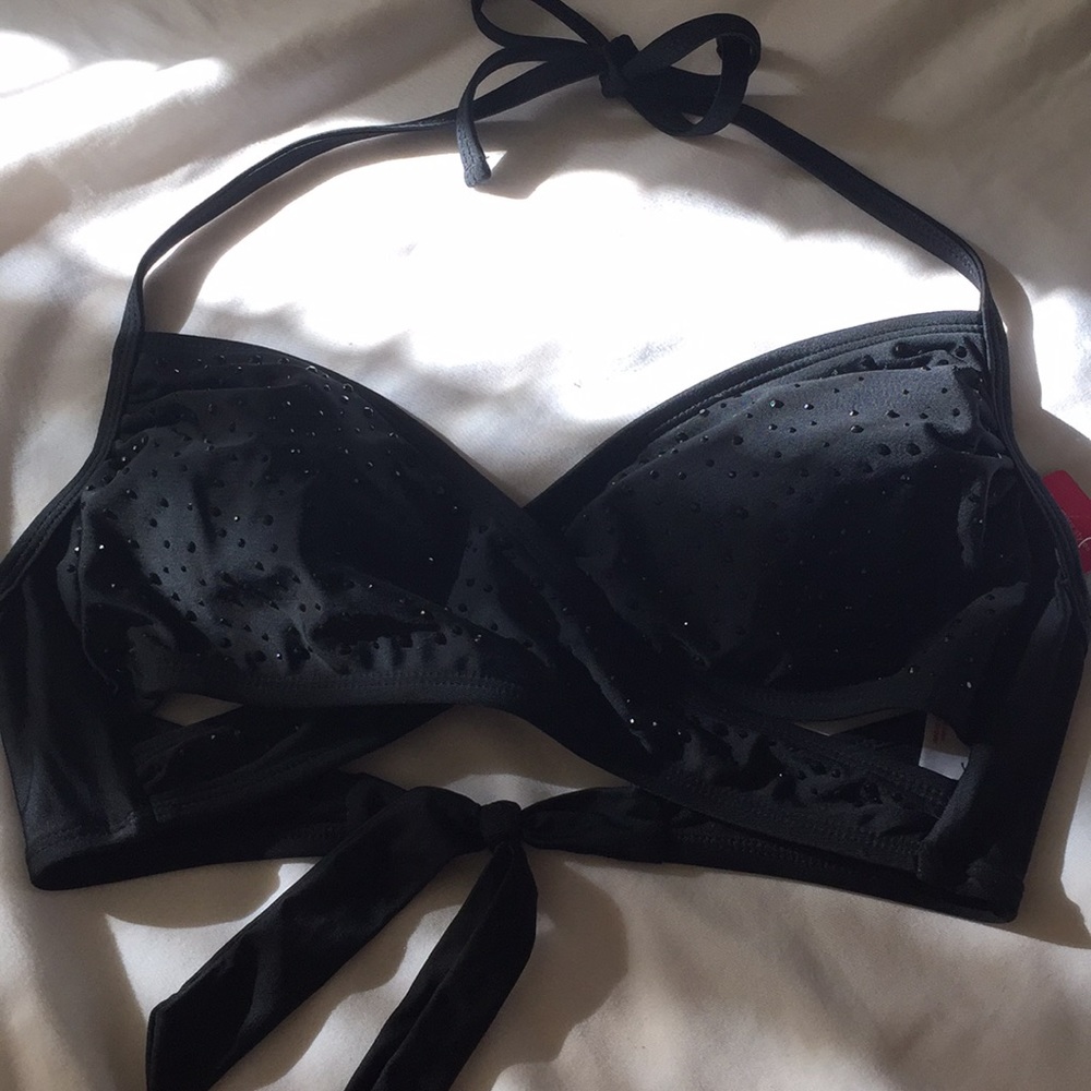 Diamonte swim crossover top